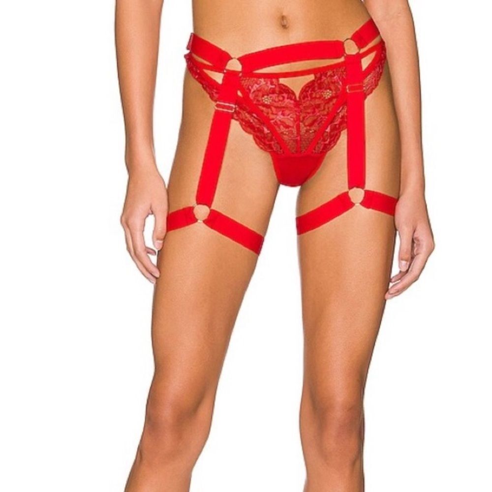 NWT Free People We Are HAH Strung Out Garter Siren Red One Size Sexy Coquette
